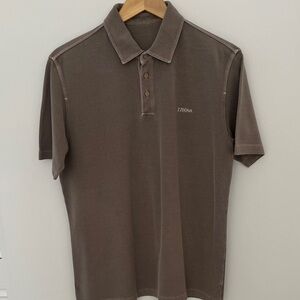 Z Zegna Garment Dyed Short Sleeve Polo